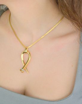 Złota zawieszka damska gwóźdź z cyrkonią próba 585, KO 781 585 ZAW Złote zawieszki to wspaniały podarunek dla każdej eleganckiej kobiety (8).JPG